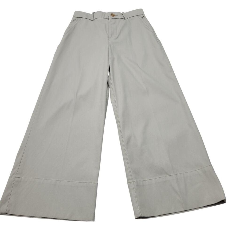 Spanx stretch twill wide leg crop pants high rise trouser cream preppy coastal
